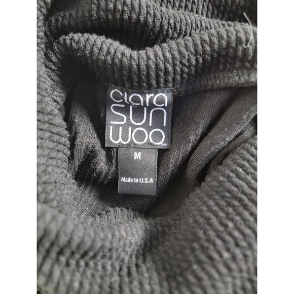 Clara Sun Woo Black Cowl Neck Tunic Sweater Medium - Picture 3 of 8